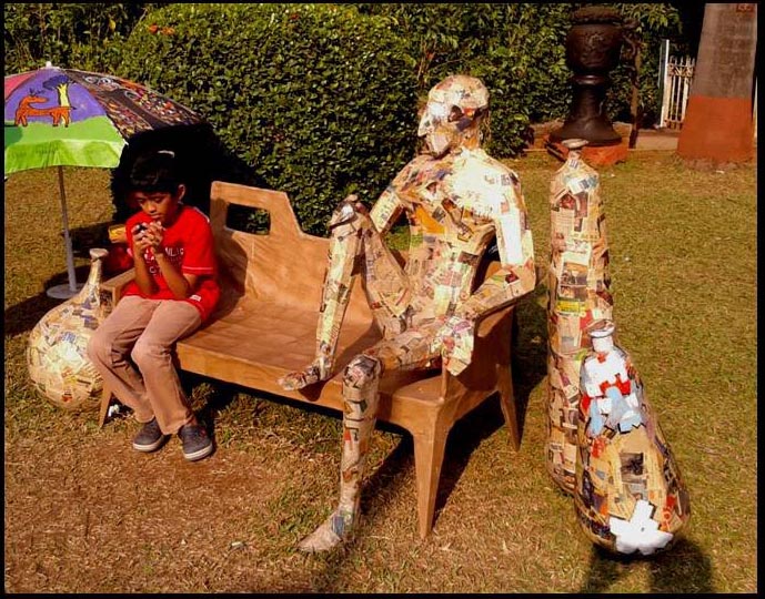 'Art for Change' for Kalaghoda Festival- Mumbai-2013- Recycled Paper & M.S.Rods.